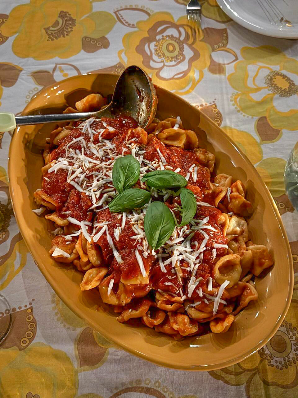 Pasta al pomodoro con basilico e formaggio